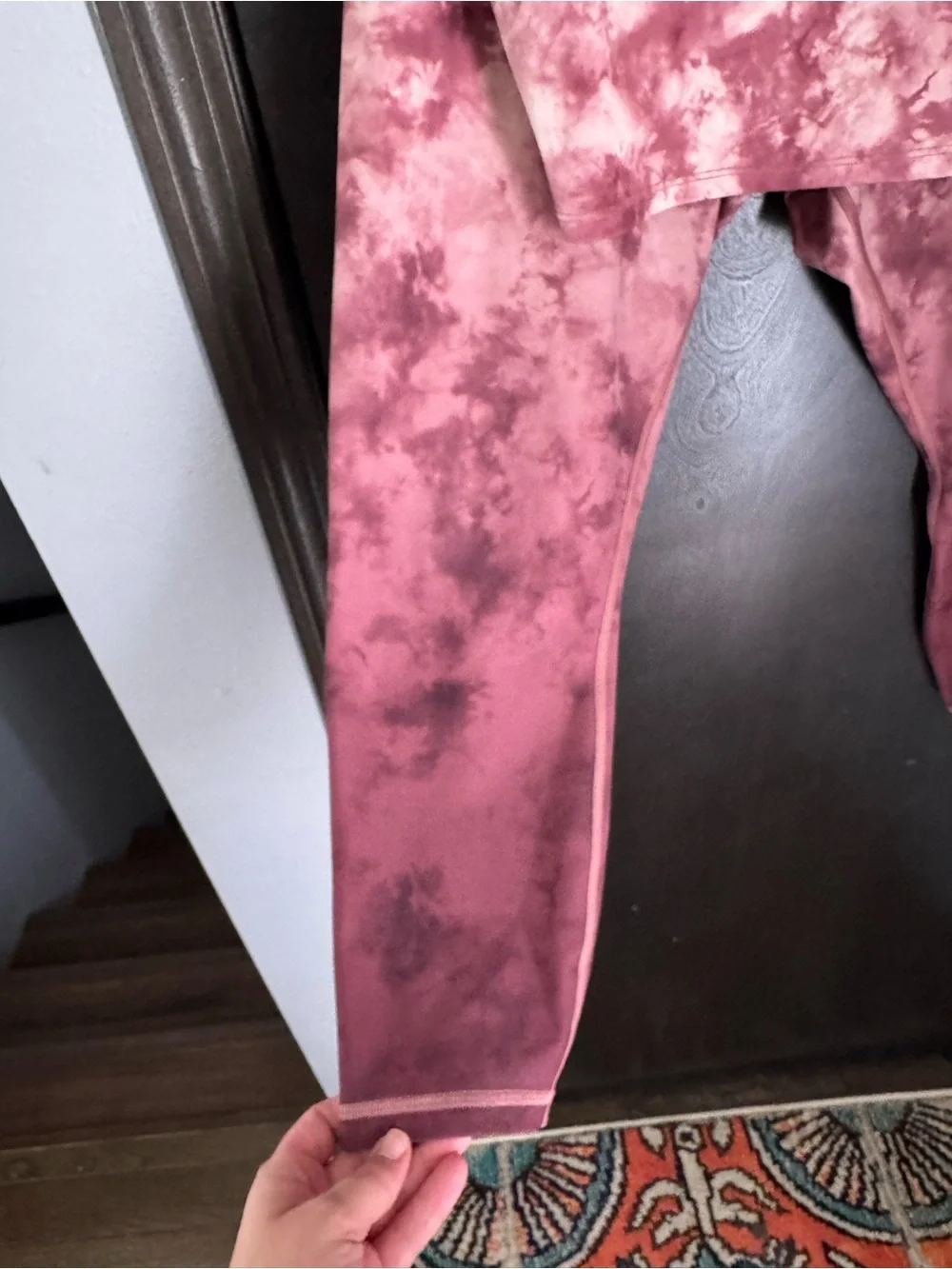 Athleta matching set Tie-Dye Two-Piece Active Set - Mauve/Pink